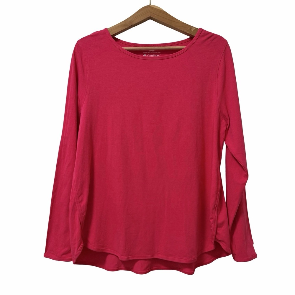 Coolibar Womens Heyday Side Split Sun Shirt Size XL Magenta Pink‎ UV Protection